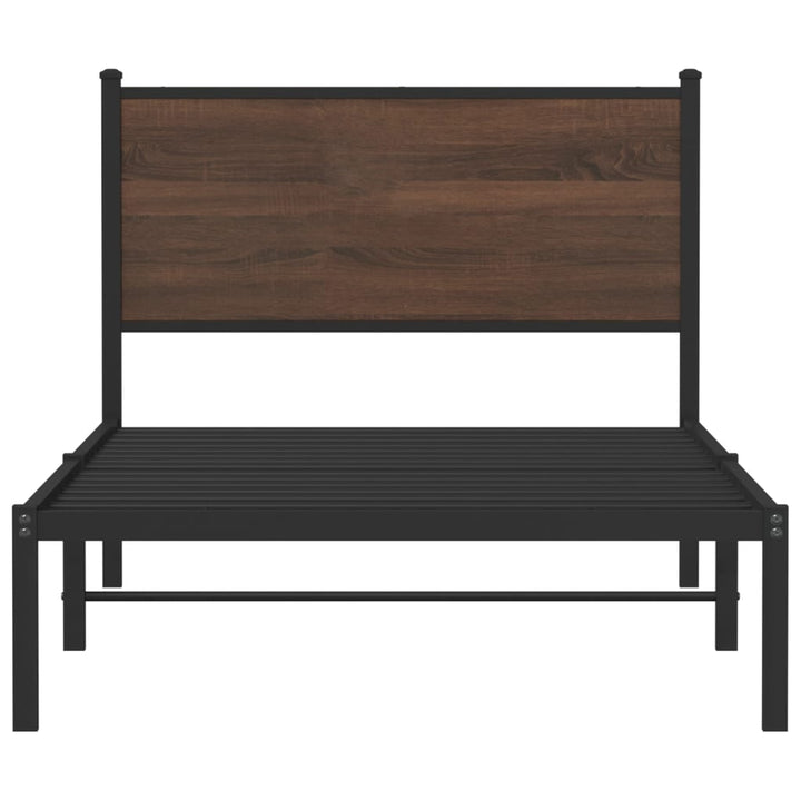 sengeramme 100x200 cm uden madras metal brun egetræsfarve