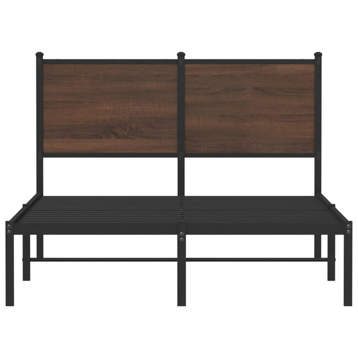 sengeramme 120x190 cm uden madras metal brun egetræsfarve