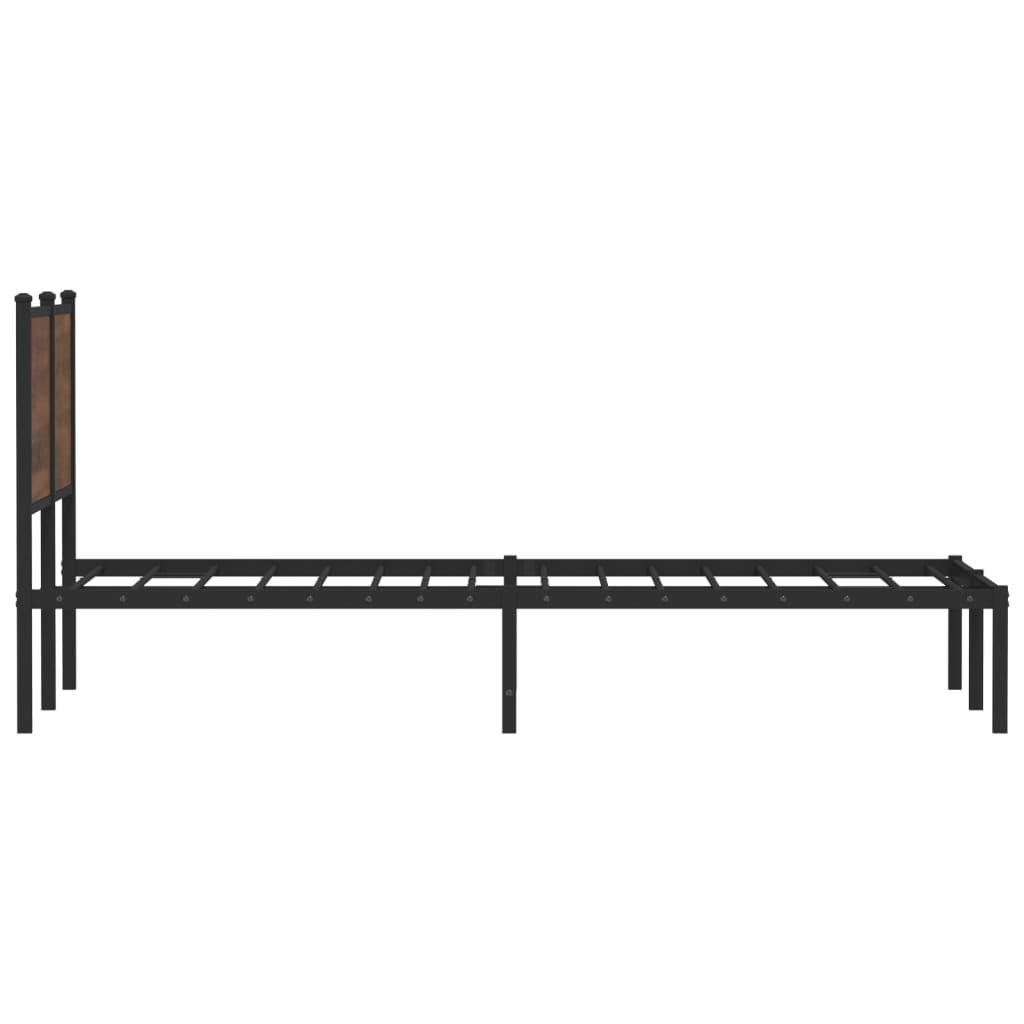 sengeramme 120x190 cm uden madras metal brun egetræsfarve