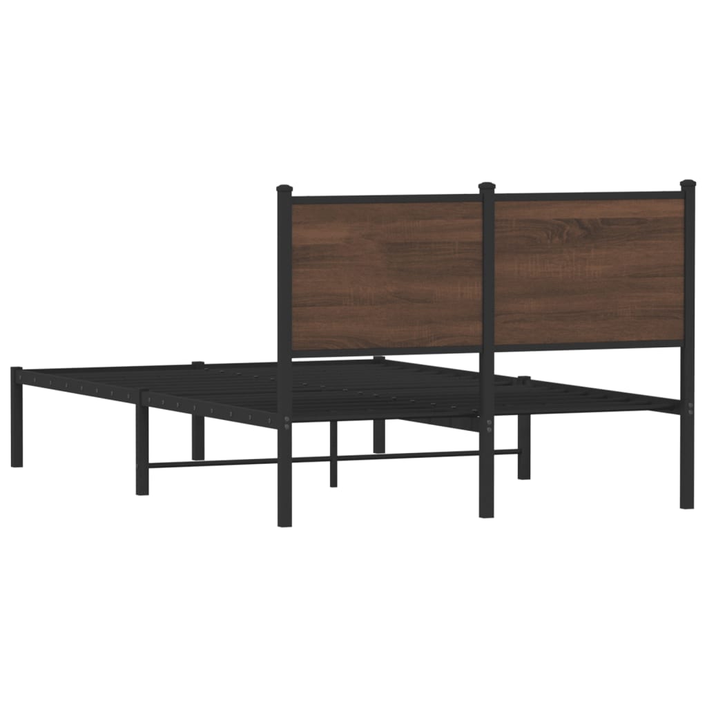 sengeramme 120x190 cm uden madras metal brun egetræsfarve