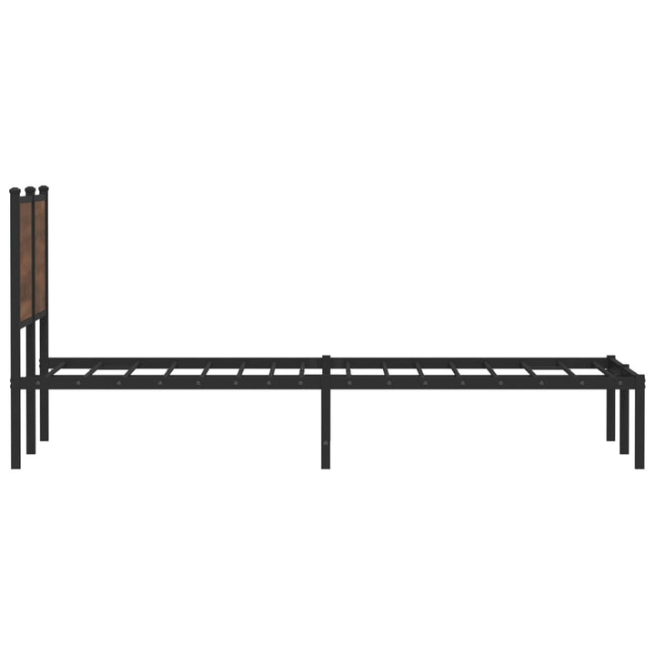 sengeramme 120x200 cm uden madras metal brun egetræsfarve