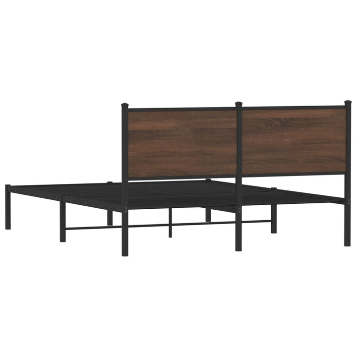 sengeramme 140x200 cm uden madras metal brun egetræsfarve