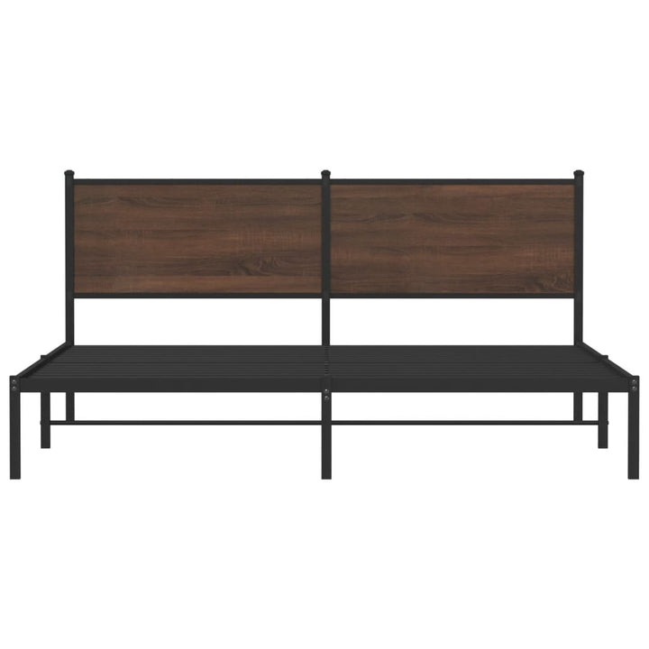 sengeramme uden madras 180x200 cm metal brun egetræsfarve
