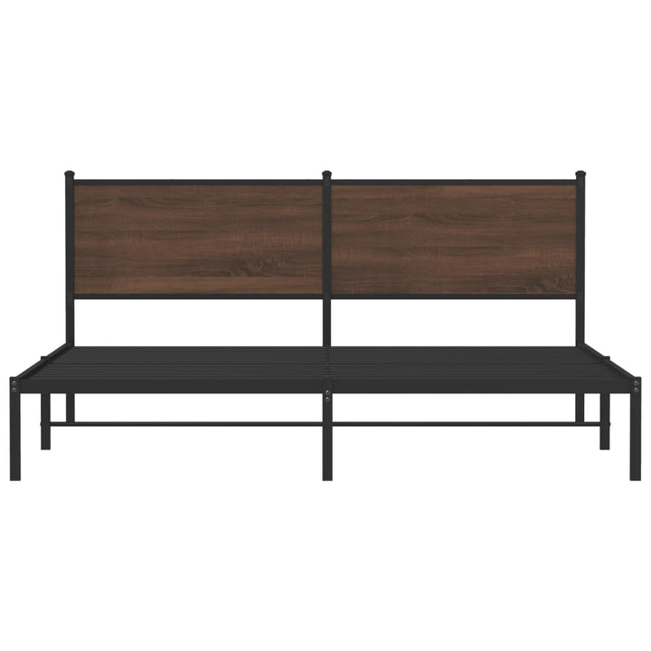 sengeramme uden madras 183x213 cm metal brun egetræsfarve
