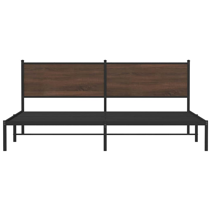sengeramme uden madras 193x203 cm metal brun egetræsfarve