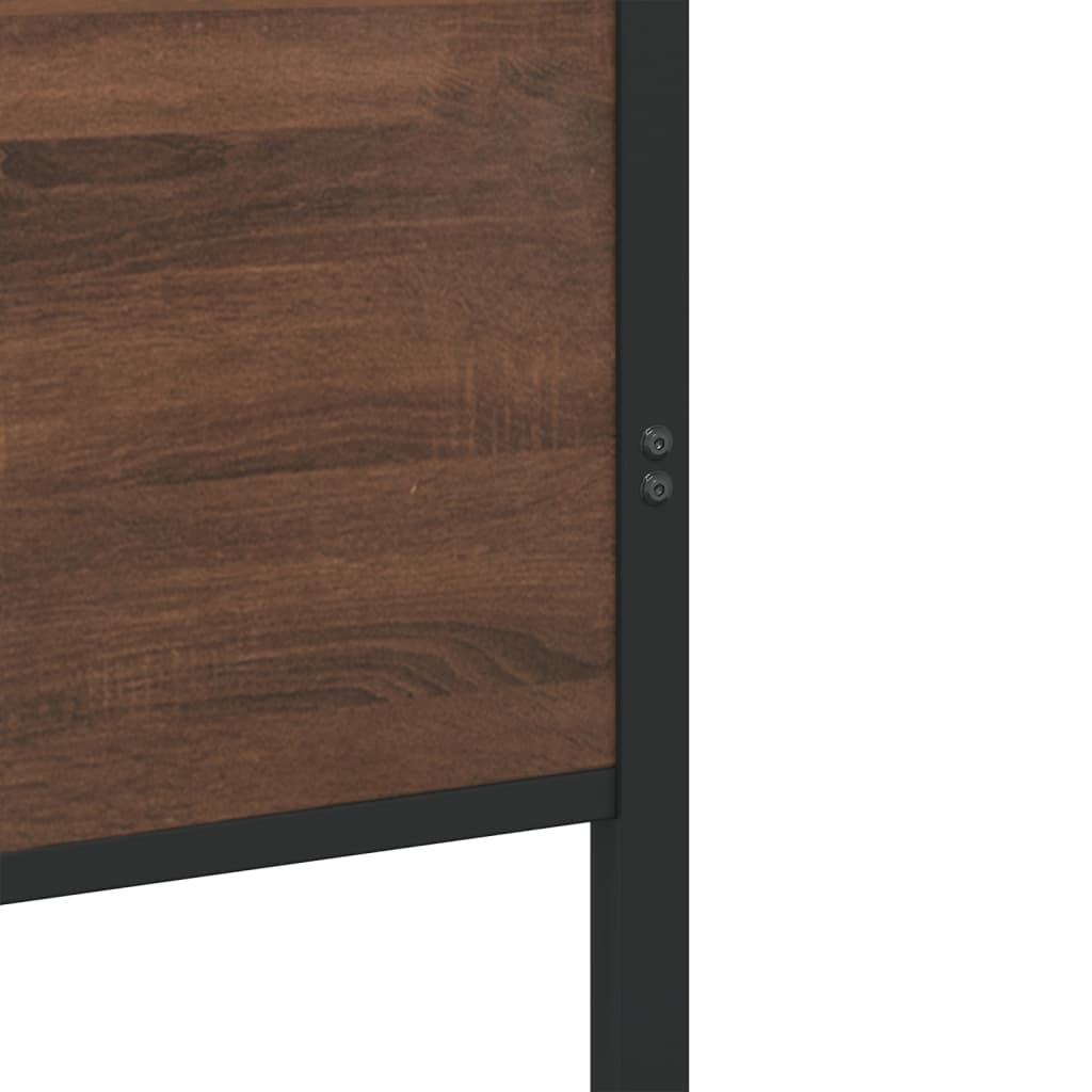 sengeramme 75x190 cm uden madras metal brun egetræsfarve
