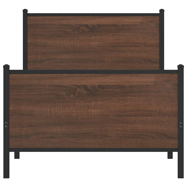 sengeramme 80x200 cm uden madras metal brun egetræsfarve