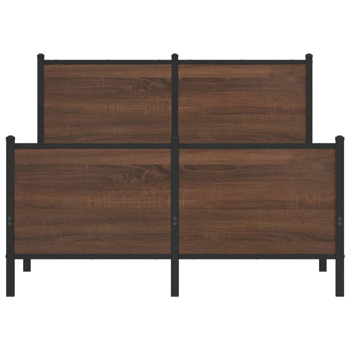 sengeramme 120x190 cm uden madras metal brun egetræsfarve
