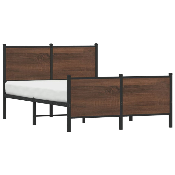 sengeramme uden madras 137x190 cm brun egetræ