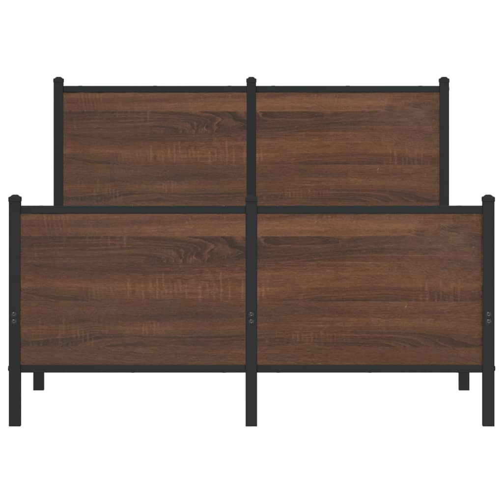 sengeramme uden madras 137x190 cm brun egetræ