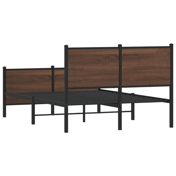 sengeramme uden madras 137x190 cm brun egetræ