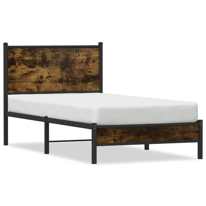sengeramme uden madras 80x200 cm metal røget egetræsfarve