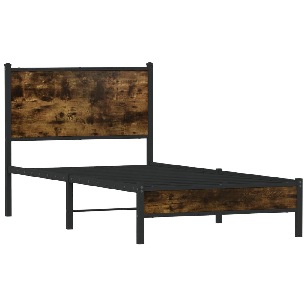 sengeramme uden madras 80x200 cm metal røget egetræsfarve
