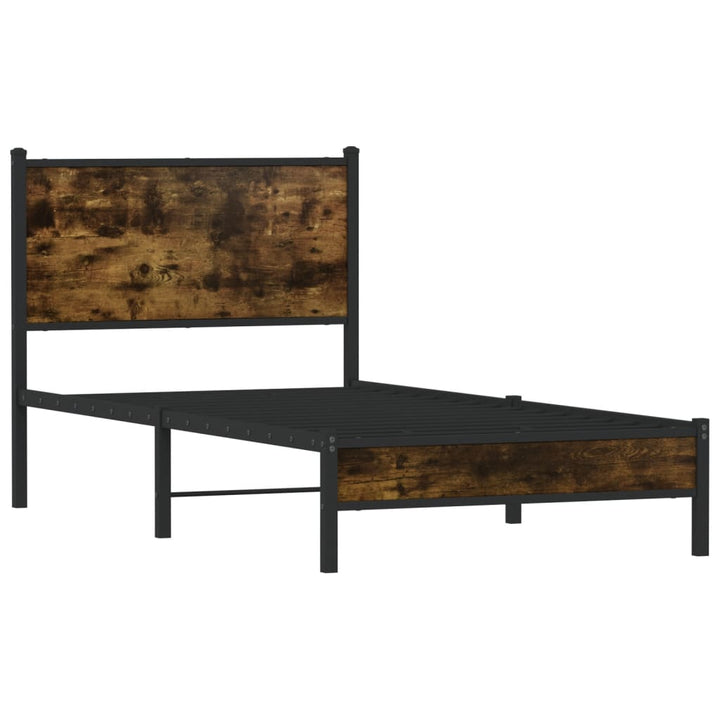 sengeramme uden madras 80x200 cm metal røget egetræsfarve