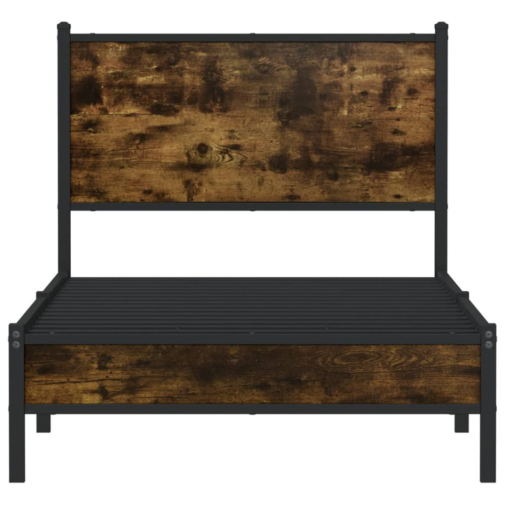 sengeramme uden madras 80x200 cm metal røget egetræsfarve