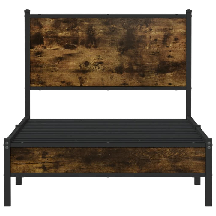 sengeramme uden madras 90x190 cm metal røget egetræsfarve