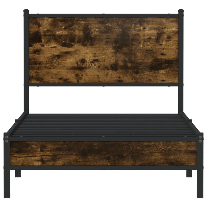 sengeramme uden madras 90x200 cm metal røget egetræsfarve