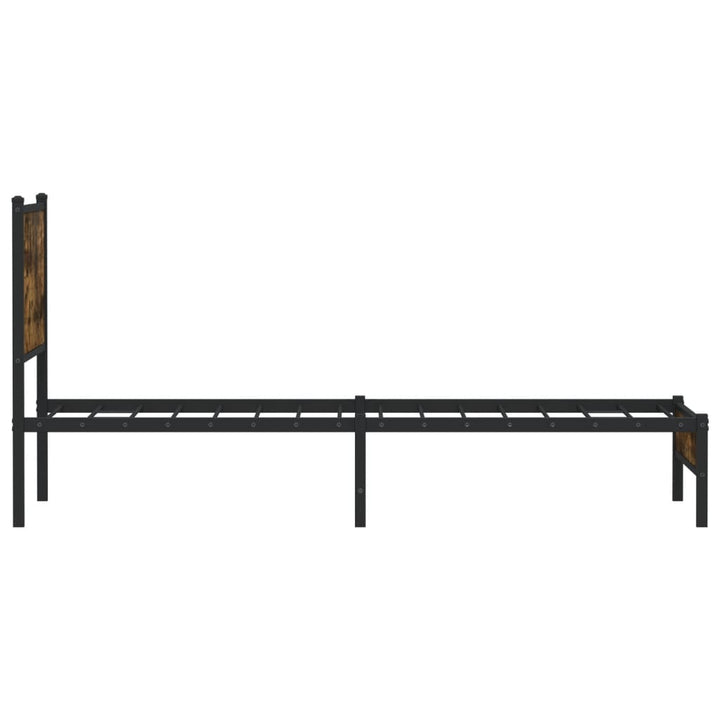 sengeramme uden madras 90x200 cm metal røget egetræsfarve