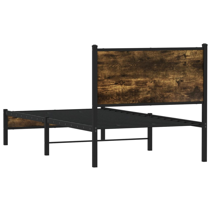 sengeramme uden madras 90x200 cm metal røget egetræsfarve