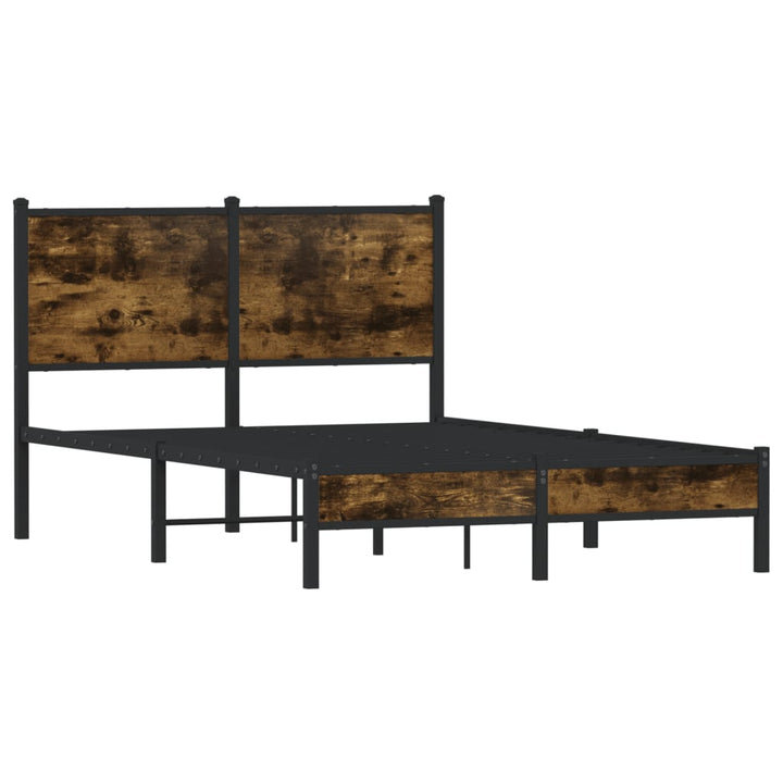 sengeramme uden madras 120x200 cm metal røget egetræsfarve