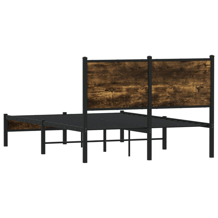 sengeramme uden madras 120x200 cm metal røget egetræsfarve