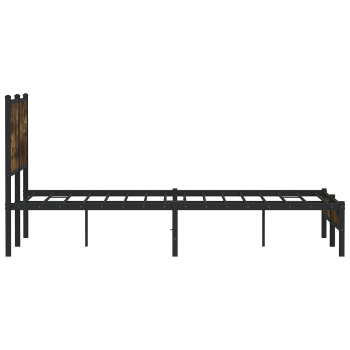 sengeramme uden madras 137x190 cm metal røget egetræsfarve