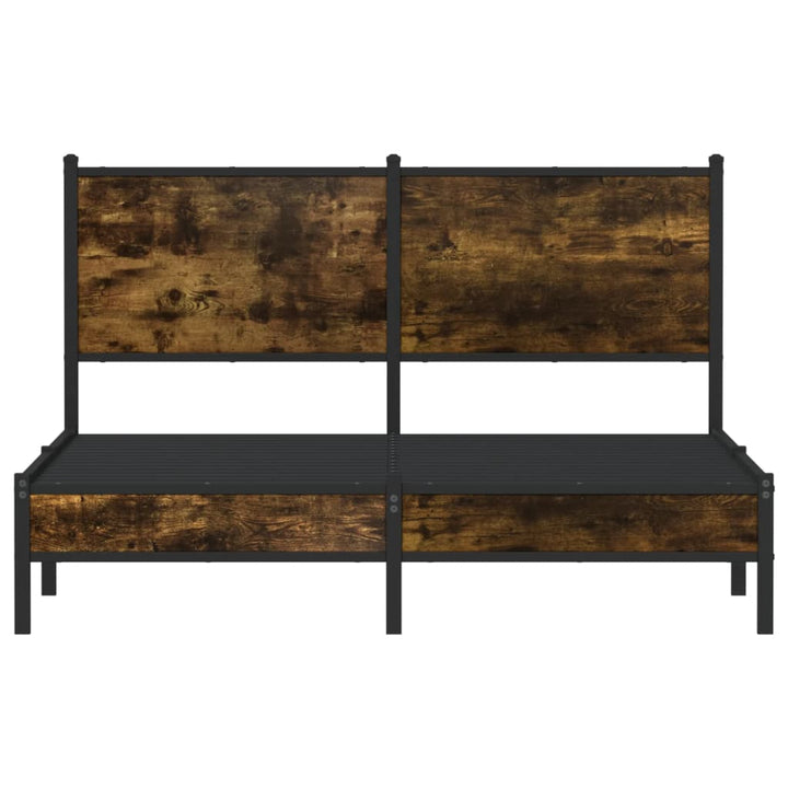 sengeramme uden madras 140x190 cm metal røget egetræsfarve