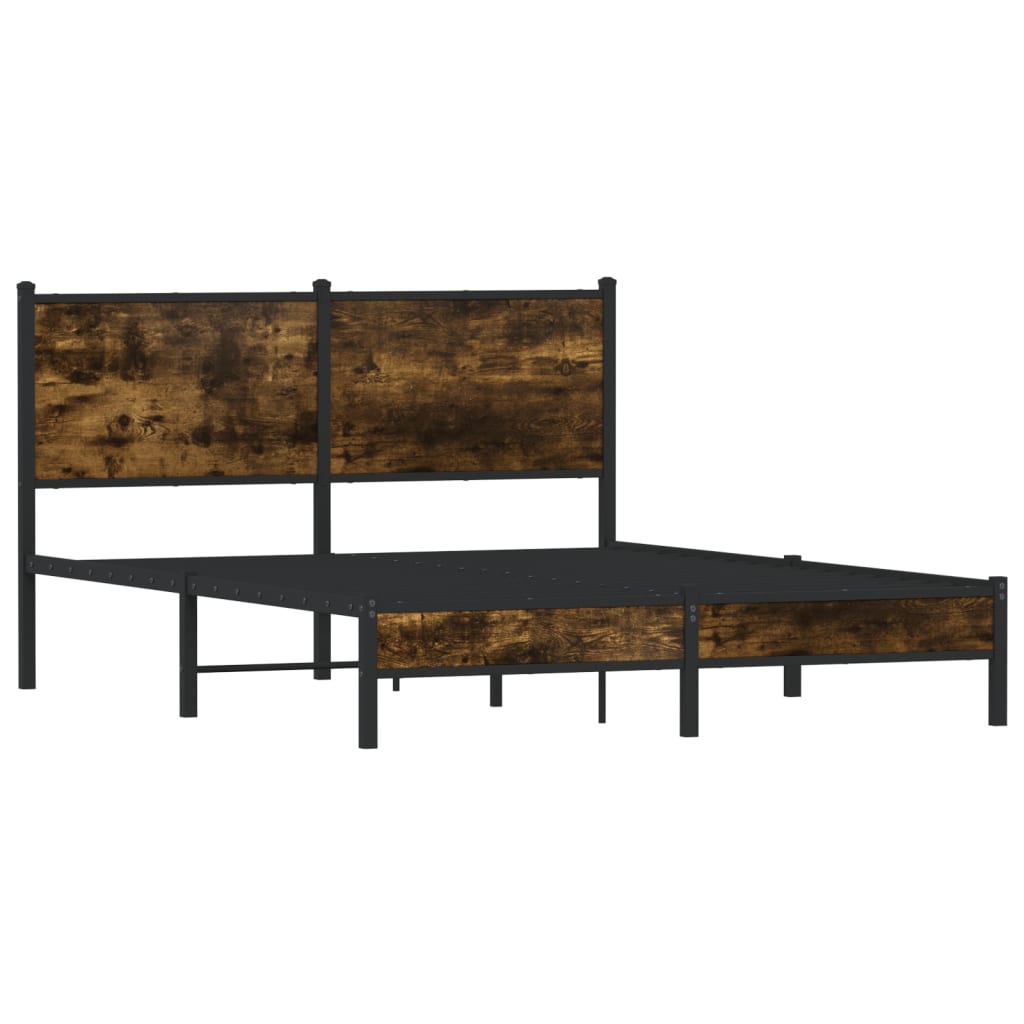 sengeramme uden madras 140x200 cm metal røget egetræsfarve