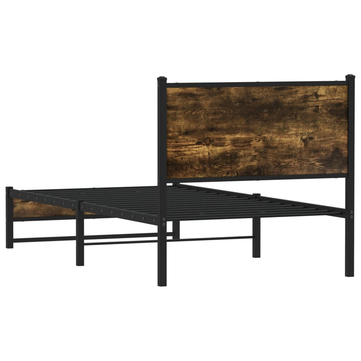 sengeramme uden madras 90x200 cm metal røget egetræsfarve