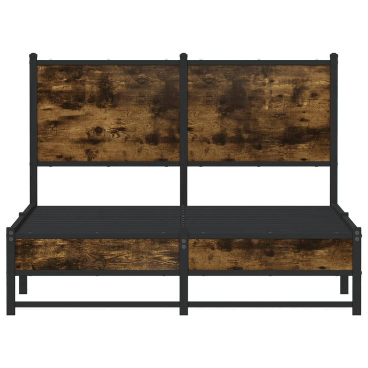 sengeramme uden madras 120x190 cm metal røget egetræsfarve