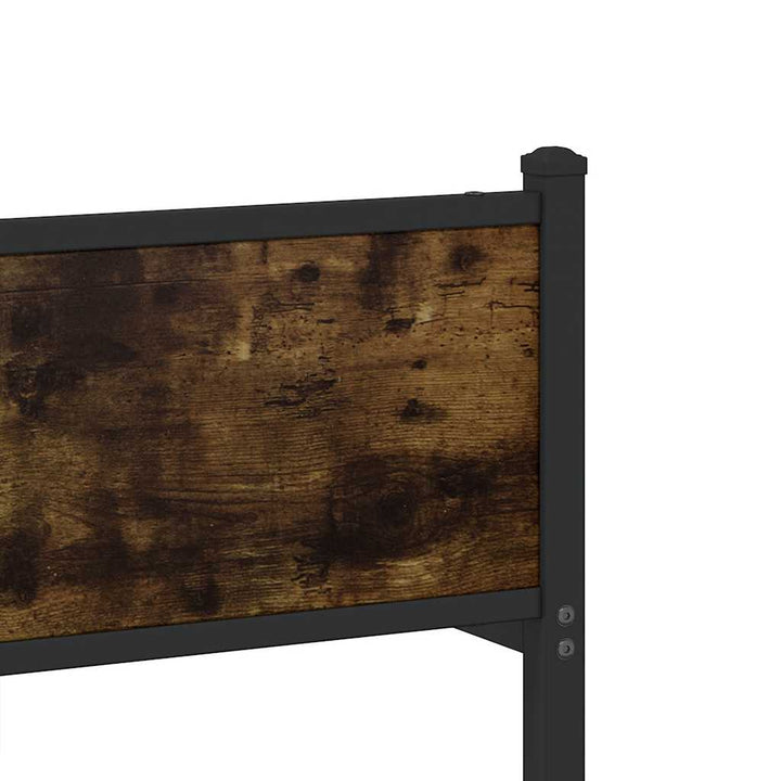 sengeramme uden madras 75x190 cm metal røget egetræsfarve