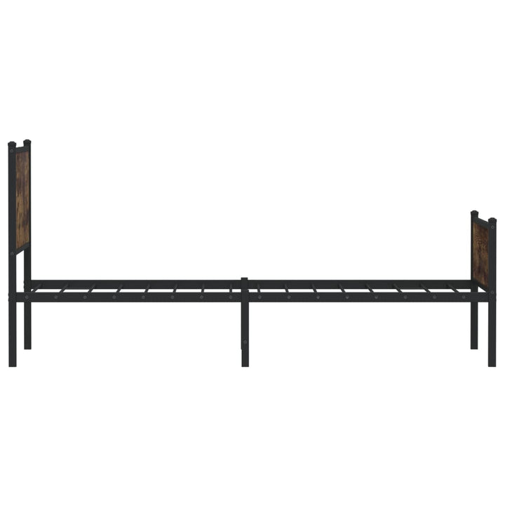 sengeramme uden madras 80x200 cm metal røget egetræsfarve