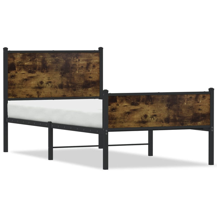 sengeramme uden madras 90x190 cm metal røget egetræsfarve