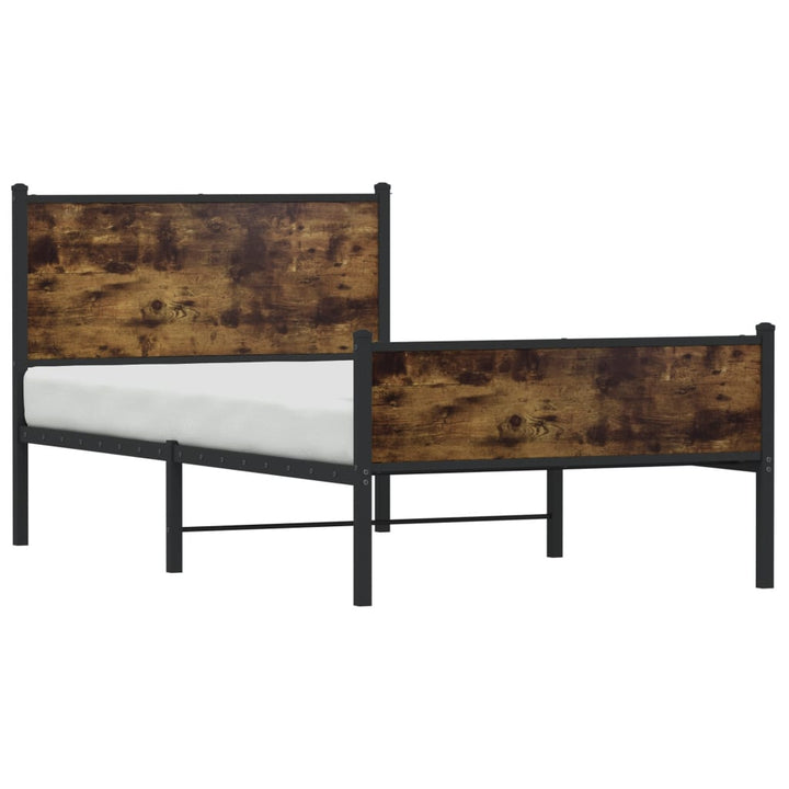 sengeramme uden madras 100x190 cm metal røget egetræsfarve
