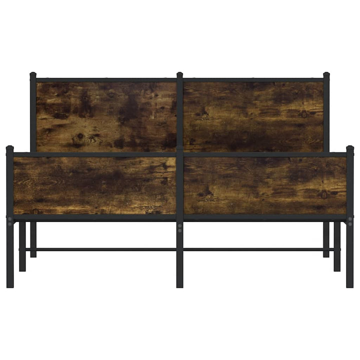 sengeramme uden madras 137x190 cm metal røget egetræsfarve