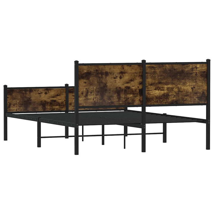 sengeramme uden madras 140x190 cm metal røget egetræsfarve