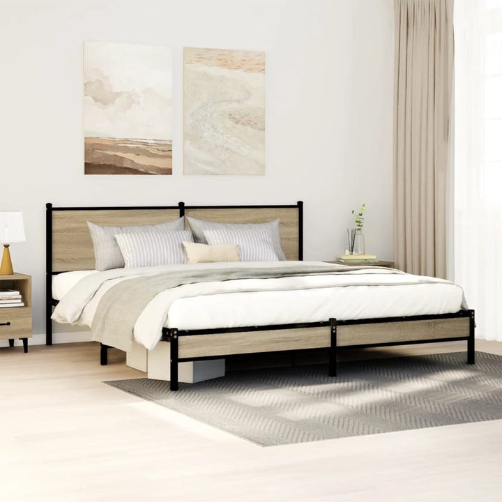 sengeramme uden madras 160x200 cm metal sonoma-eg