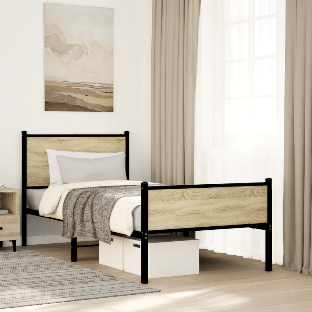 sengeramme uden madras 90x190 cm metal sonoma-eg
