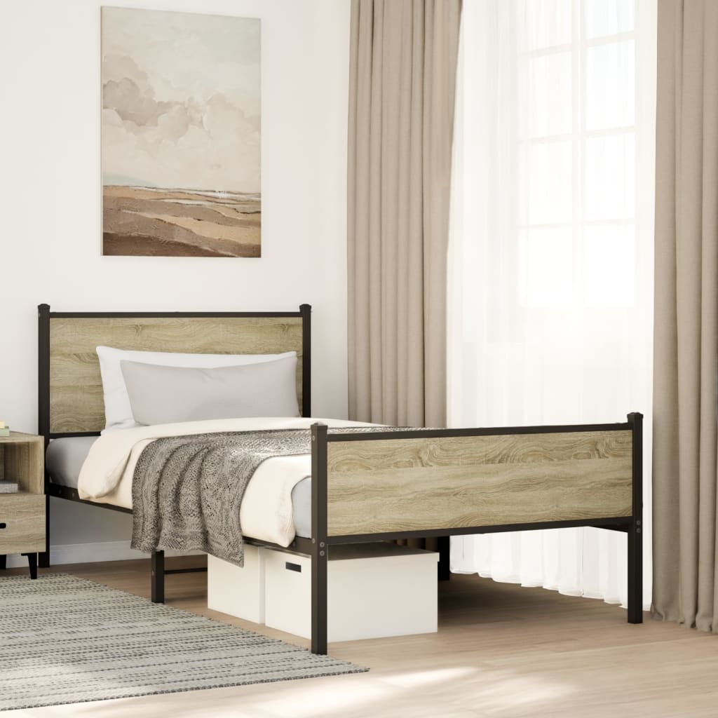 sengeramme uden madras 100x190 cm metal sonoma-eg