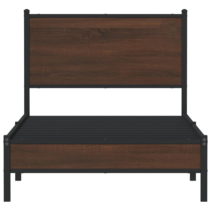 sengeramme 80x200 cm uden madras metal brun egetræsfarve