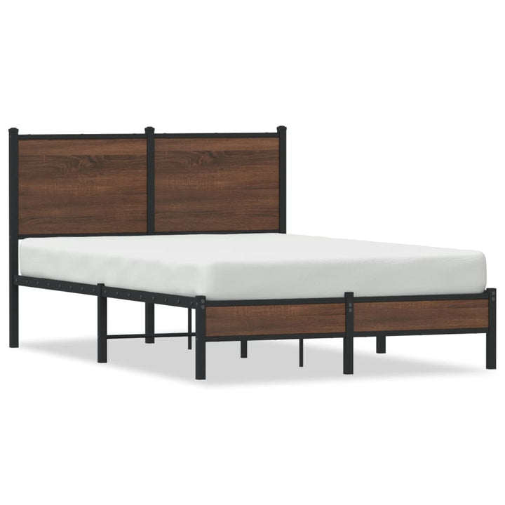 sengeramme 120x190 cm uden madras metal brun egetræsfarve