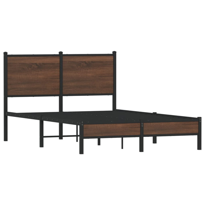 sengeramme 120x190 cm uden madras metal brun egetræsfarve