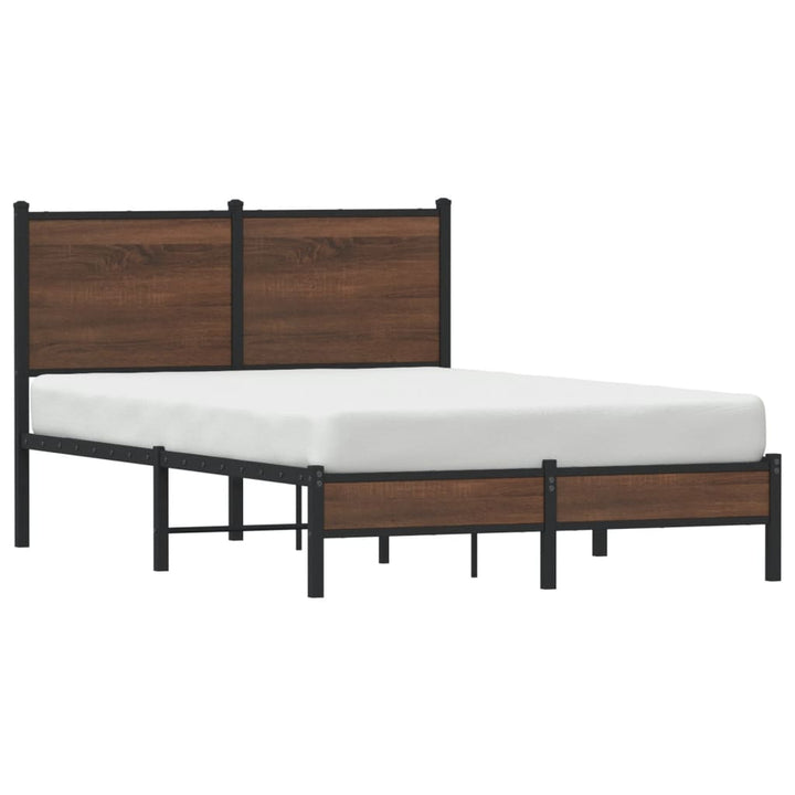 sengeramme 120x190 cm uden madras metal brun egetræsfarve