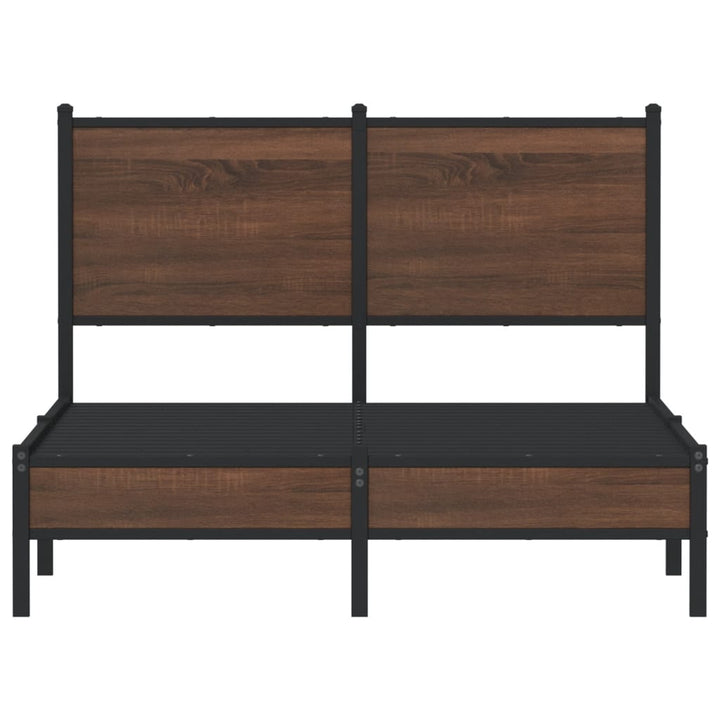 sengeramme 120x190 cm uden madras metal brun egetræsfarve