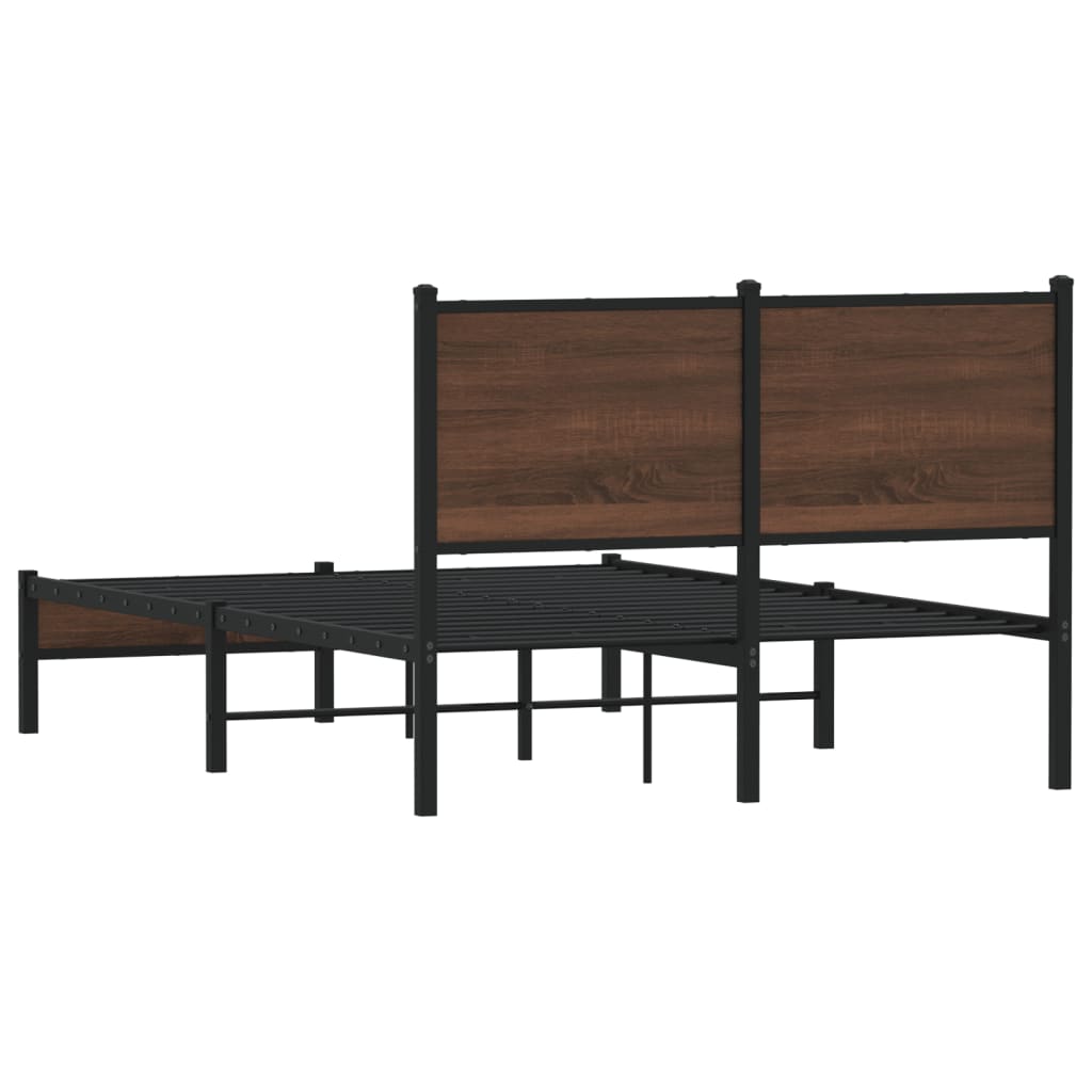 sengeramme 120x190 cm uden madras metal brun egetræsfarve