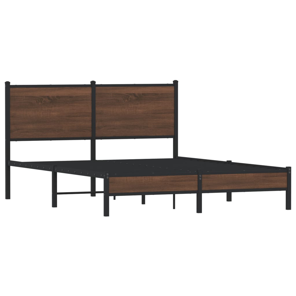 sengeramme uden madras 137x190 cm brun egetræ