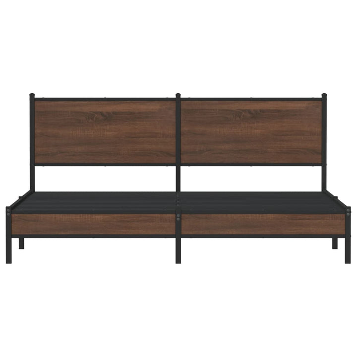 sengeramme uden madras 160x200 cm metal brun egetræsfarve