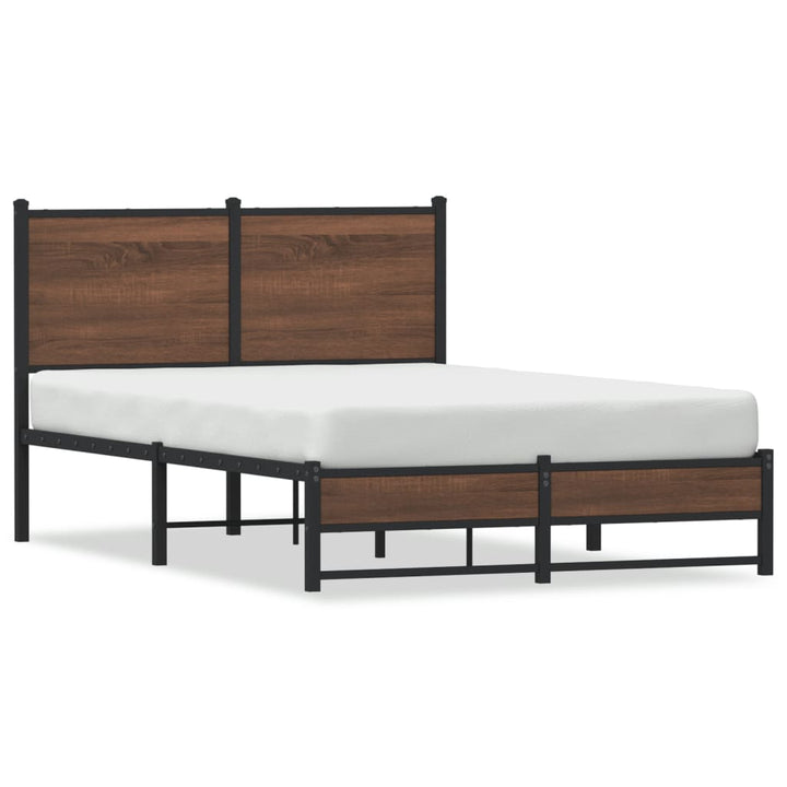 sengeramme 120x190 cm uden madras metal brun egetræsfarve