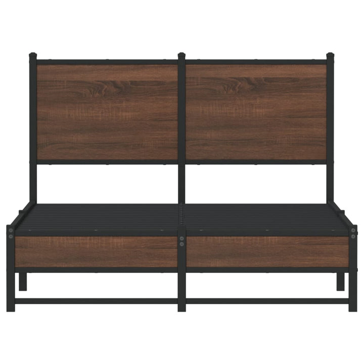 sengeramme 120x190 cm uden madras metal brun egetræsfarve