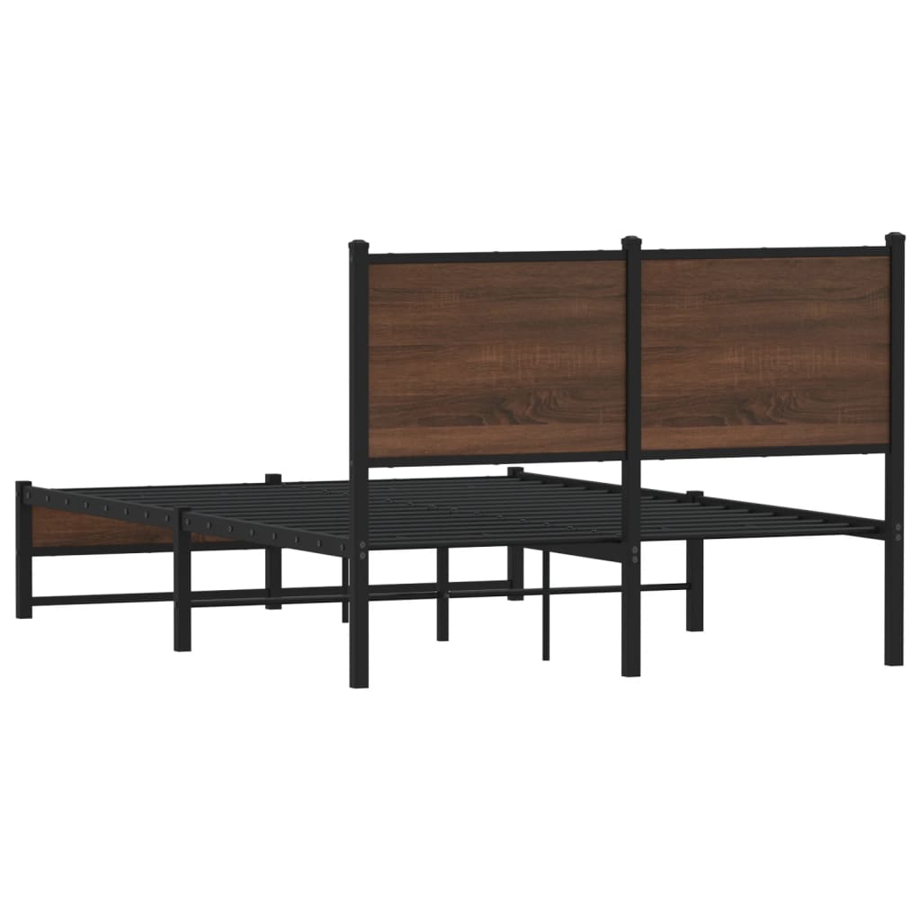 sengeramme 120x200 cm uden madras metal brun egetræsfarve